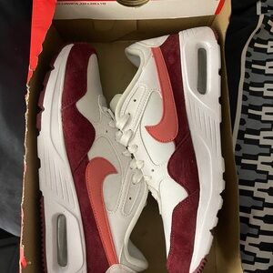 Nike Air Max White and Red Sneakers